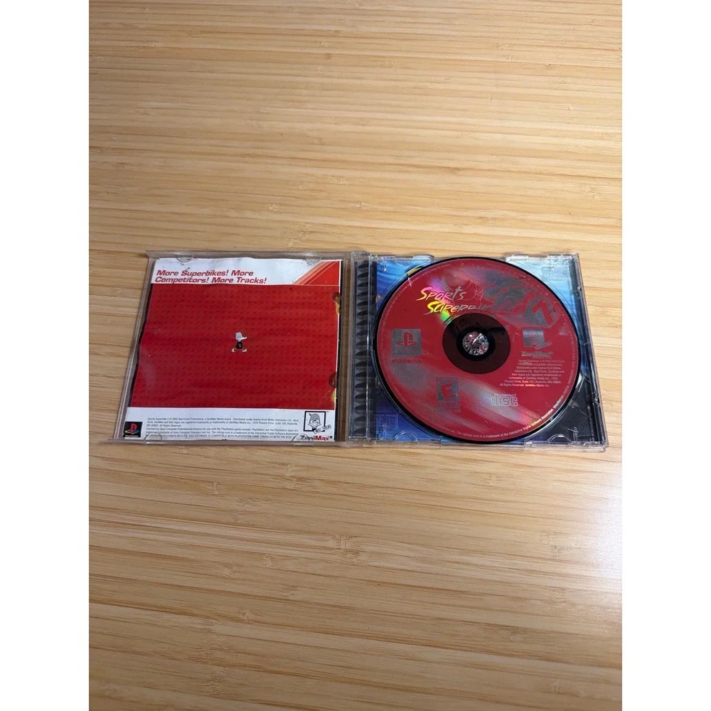 Sports Superbike 2 PS1 Complete CIB Untested Water Damaged Artwork